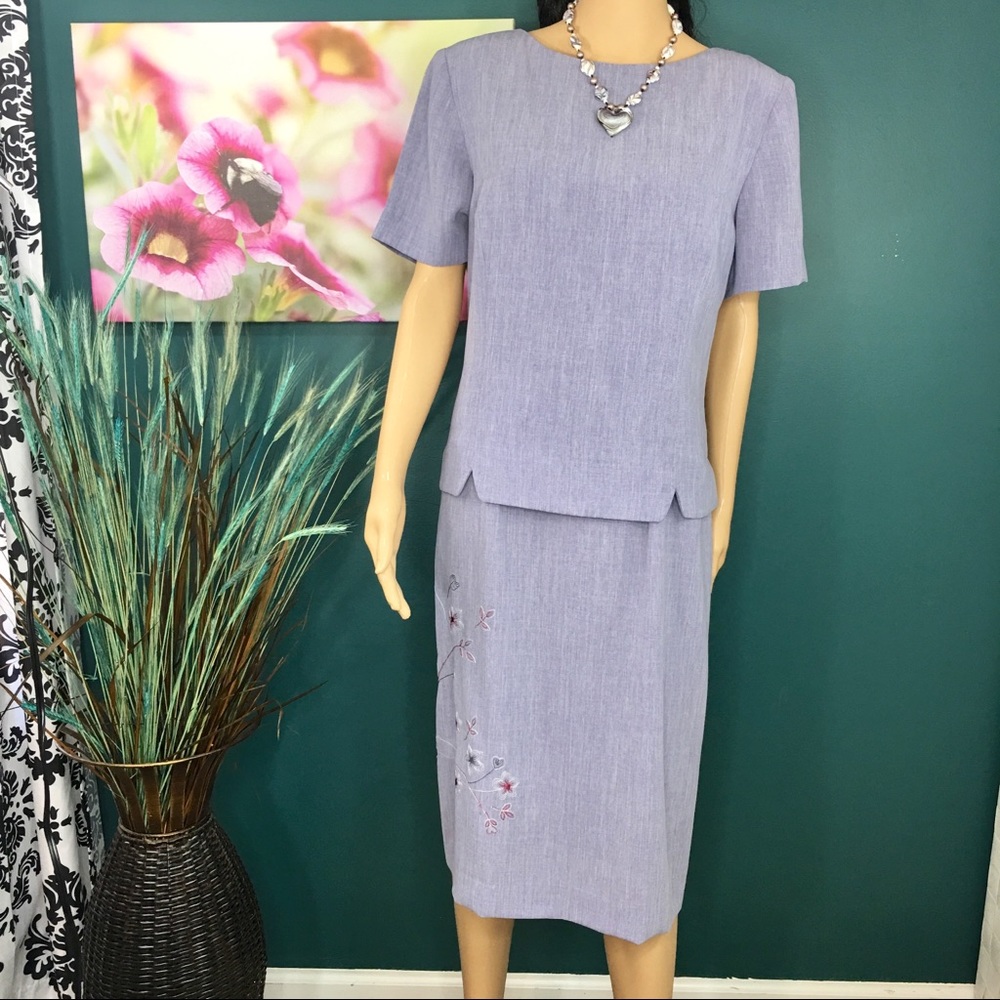 Leslie Fay Lavender Dress Size 14